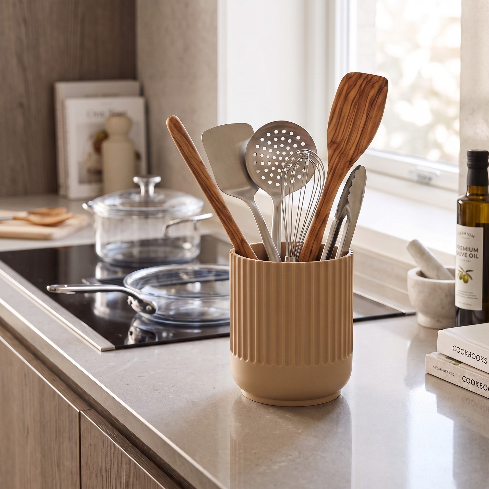 Porta Utensili da Cucina Moderno – Portamestoli Posate Mestoli Design 3D, vista 4
