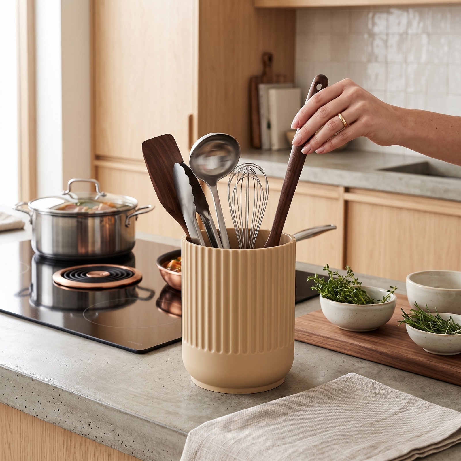 Porta Utensili da Cucina Moderno – Portamestoli Posate Mestoli Design 3D