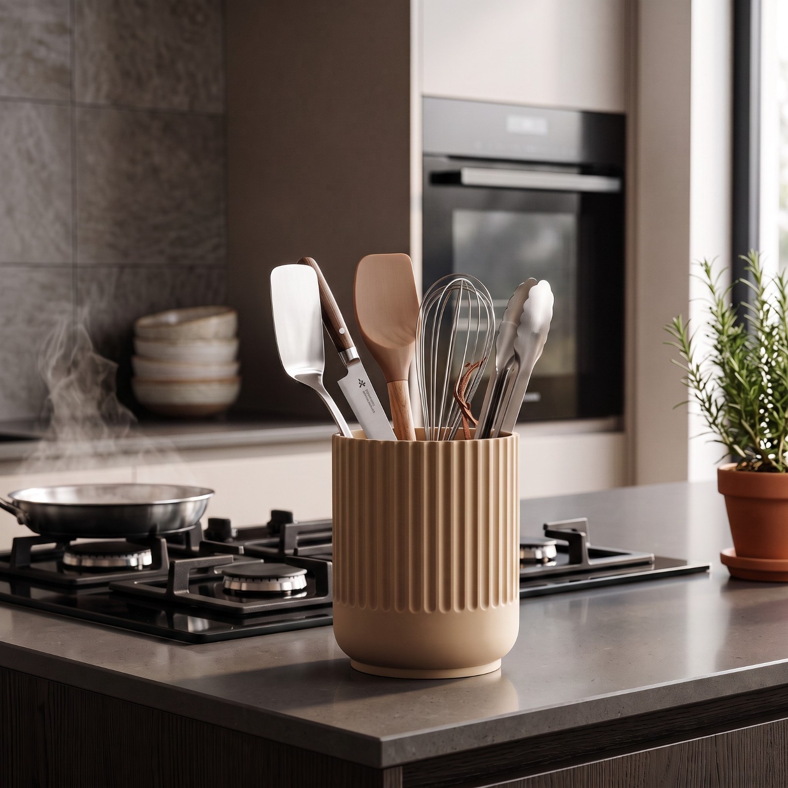 Porta Utensili da Cucina Moderno – Portamestoli Posate Mestoli Design 3D, vista 6