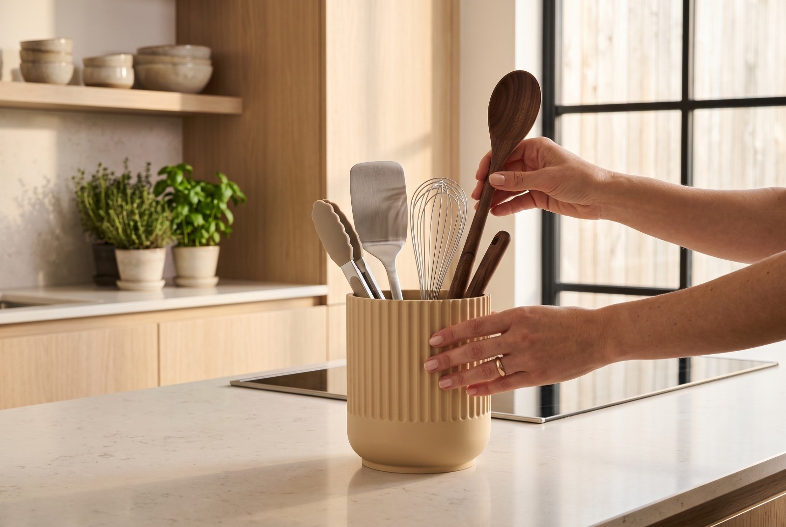 Porta Utensili da Cucina Moderno – Portamestoli Posate Mestoli Design 3D, vista 11