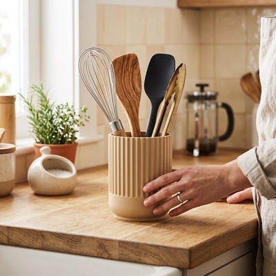 Porta Utensili da Cucina Moderno – Portamestoli Posate Mestoli Design 3D, vista 15