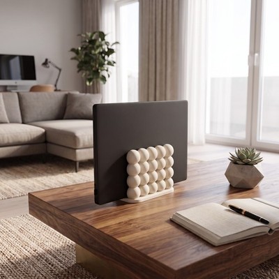 Supporto Verticale Porta Laptop Notebook Salvaspazio da Scrivania Design Bubble