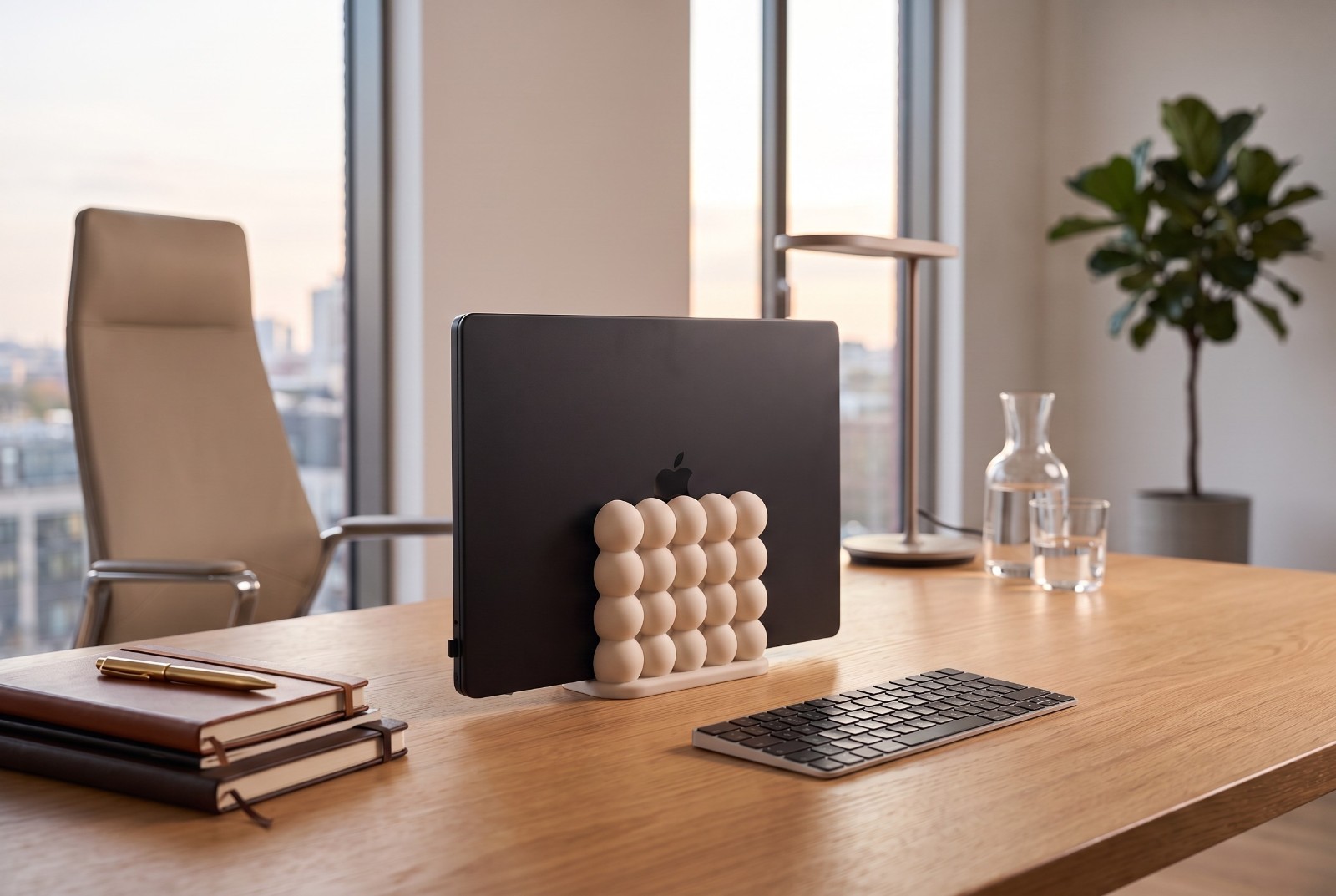 Supporto Verticale Porta Laptop Notebook Salvaspazio da Scrivania Design Bubble, vista 8