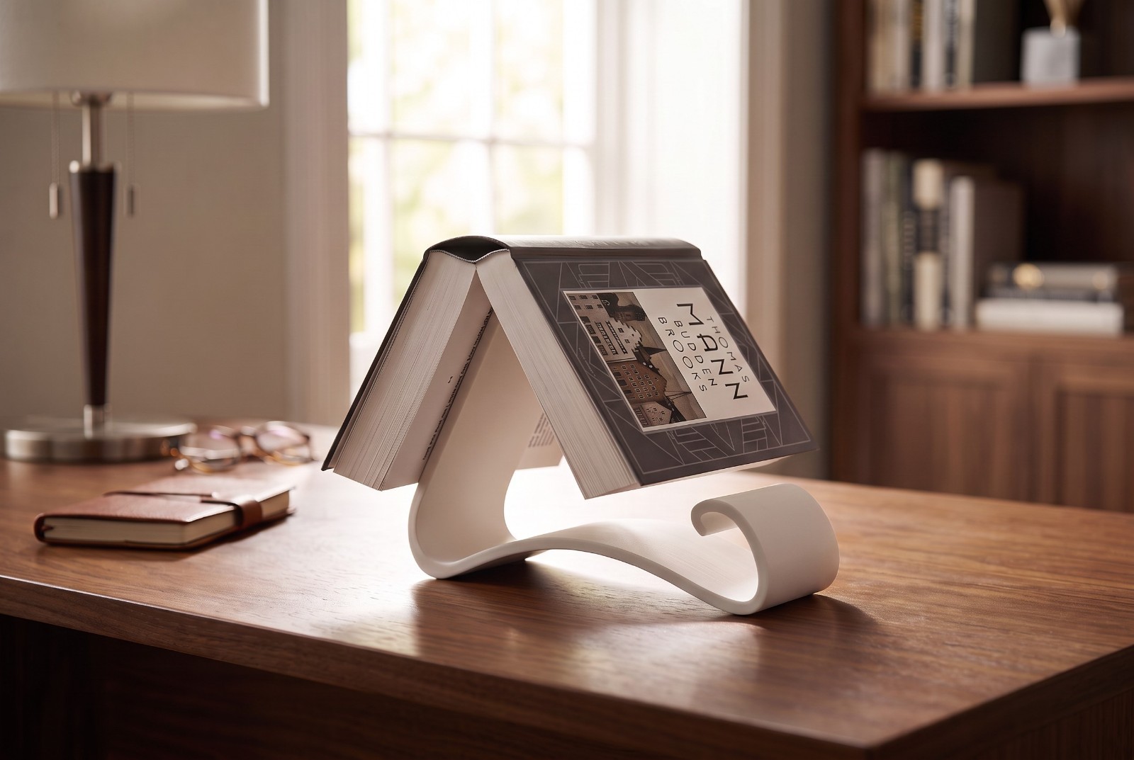 Supporto Leggio Porta Libro da Tavolo Design Moderno Lettura Libri Ricette Wavy, vista 10