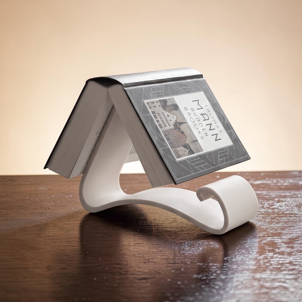Supporto Leggio Porta Libro da Tavolo Design Moderno Lettura Libri Ricette Wavy, vista 6