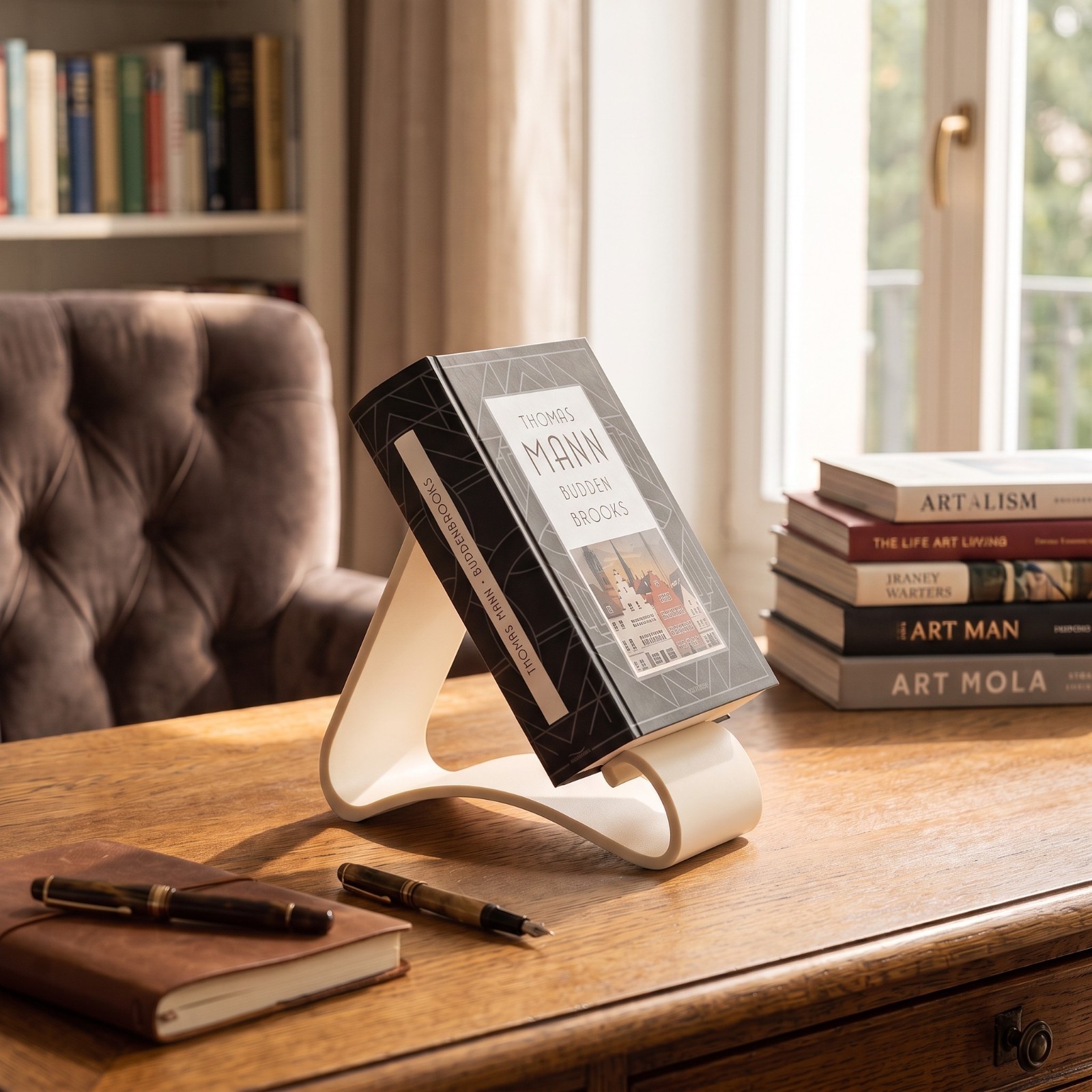 Supporto Leggio Porta Libro da Tavolo Design Moderno Lettura Libri Ricette Wavy, vista 7