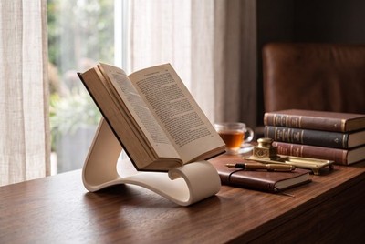 Supporto Leggio Porta Libro da Tavolo Design Moderno Lettura Libri Ricette Wavy, vista 5