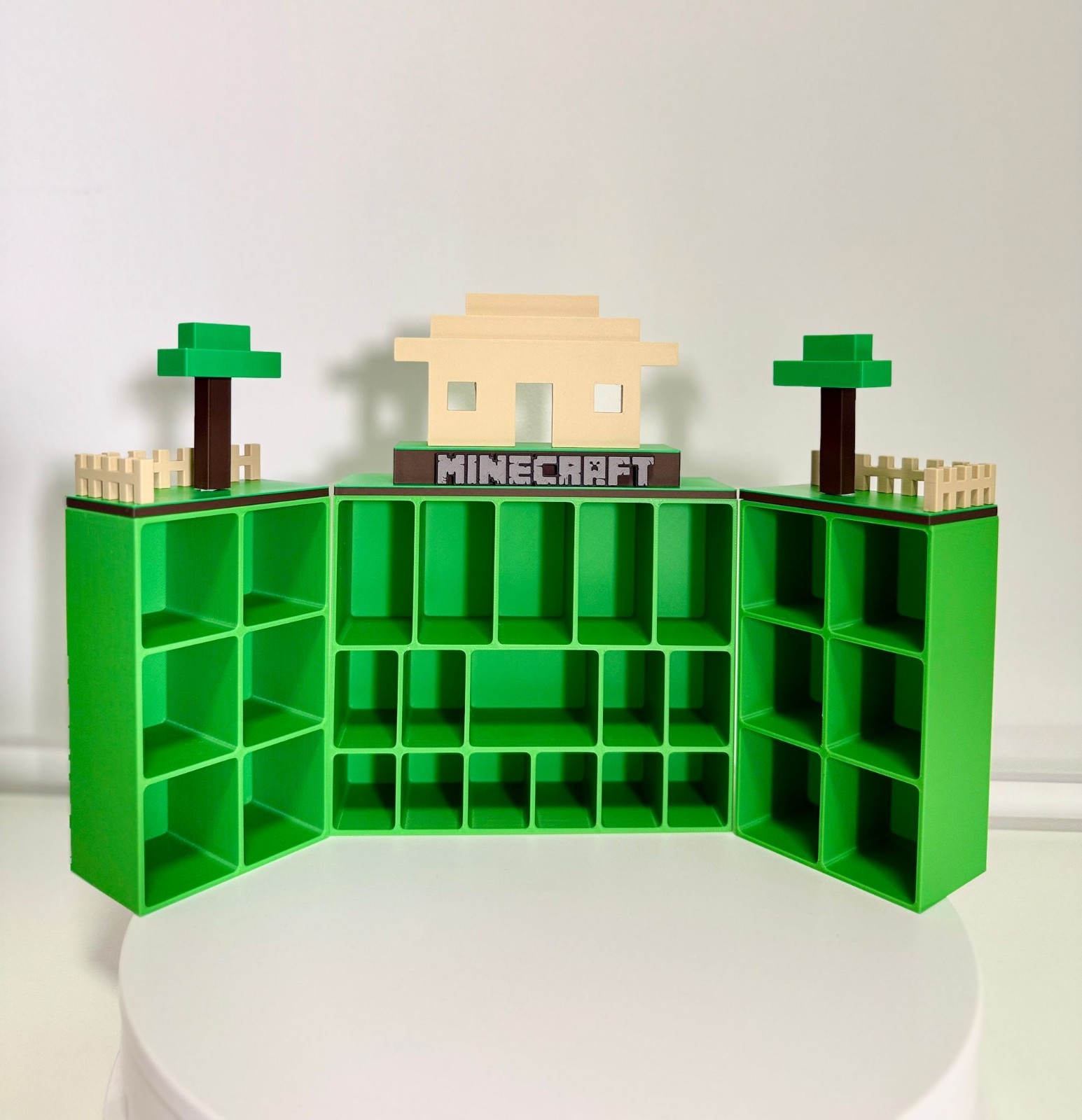 Espositore Minecraft Villaggio 3D | Porta Mini Figure Organizer Display, vista 3