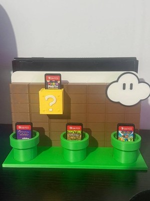 Supporto Giochi Nintendo Switch Mario Porta Cartucce Display 3D