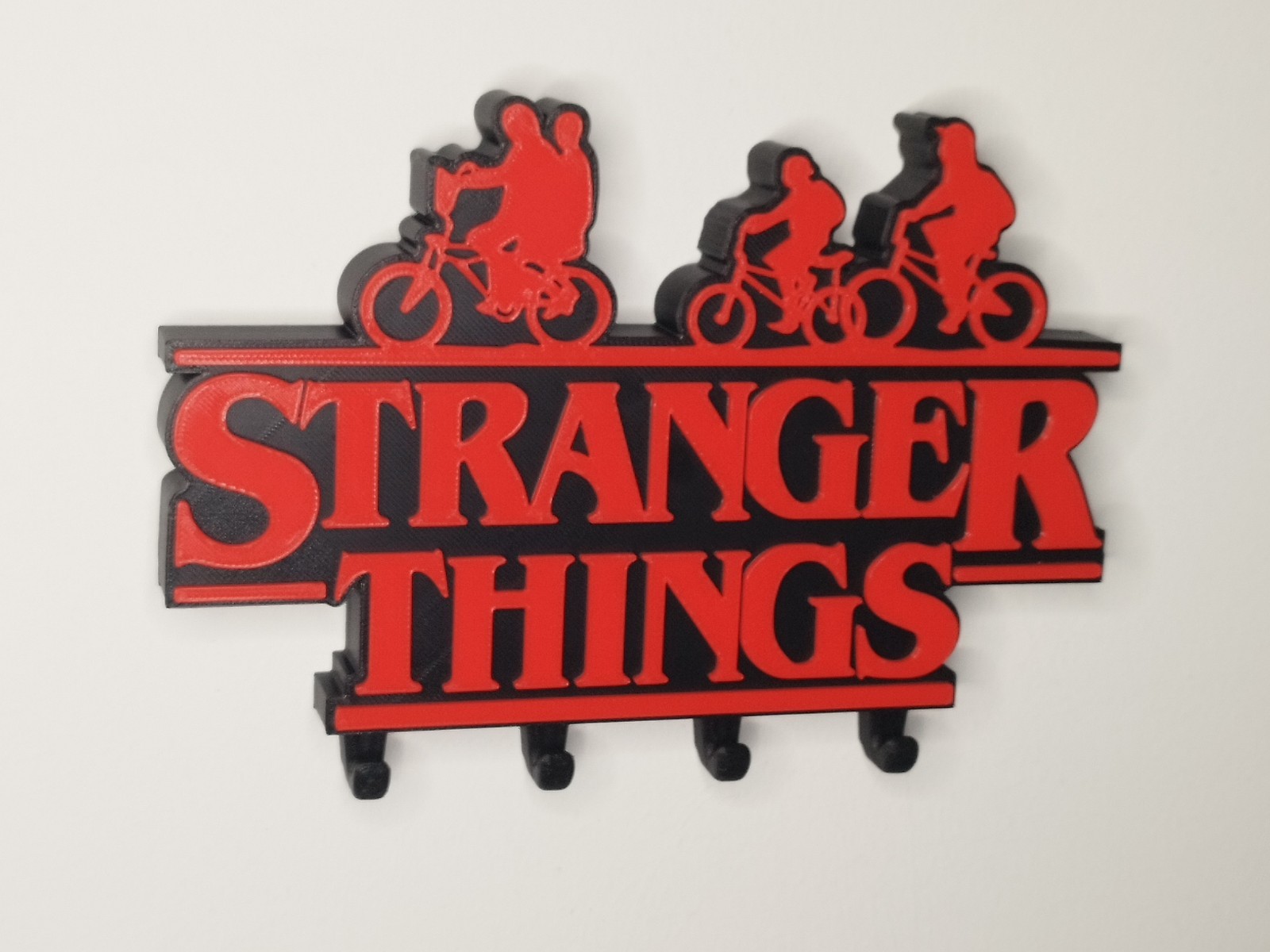 Stranger Things Portachiavi da Parete 3D Stampa – Appendi Chiavi Nero Rosso Deco, vista 6