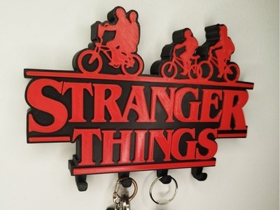 Stranger Things Portachiavi da Parete 3D Stampa – Appendi Chiavi Nero Rosso Deco, vista 7