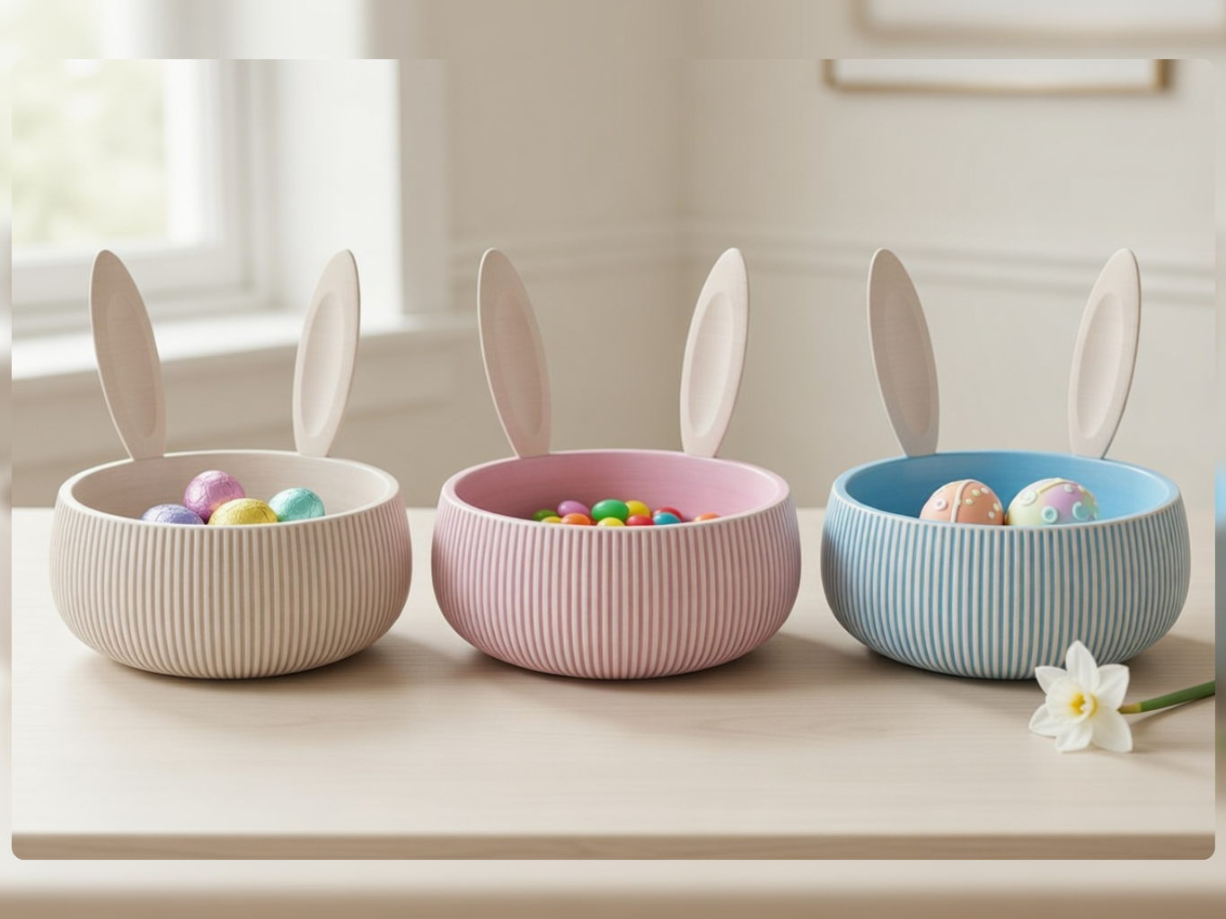 Vaso - Porta Oggetti a forma di Coniglietto di Pasqua