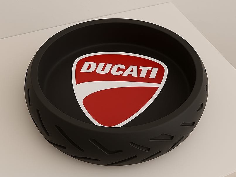 Svuota Tasche a forma di gomma con logo Ducati, vista 2