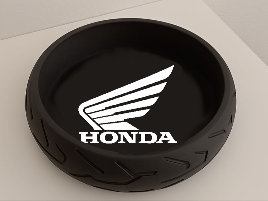 Svuota Tasche a forma di gomma con logo Honda, vista 2