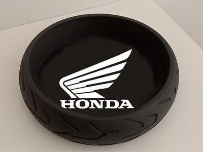Svuota Tasche a forma di gomma con logo Honda, vista 2
