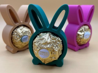 Porta Cioccolatino Pasquale Coniglio – Supporto Ferrero Rocher – Stampa 3D - 3pz, vista 3