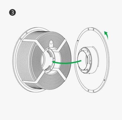 Bambu Lab  Reusable Spool Filament Spule PLA PETG HF ABS ASA, vista 4