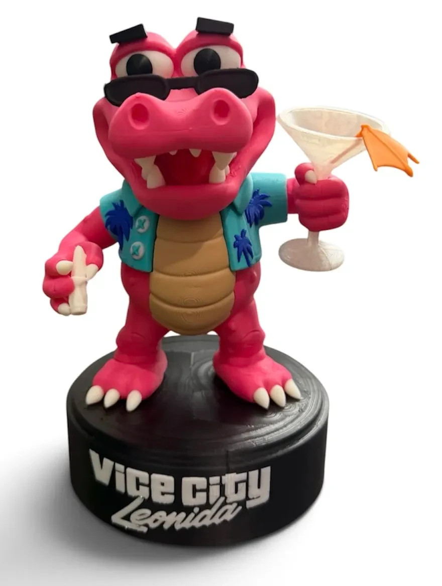 Macca the Gator GTA VI – Statuetta da Collezione Stampa 3D - Vice City Leonida, vista 3