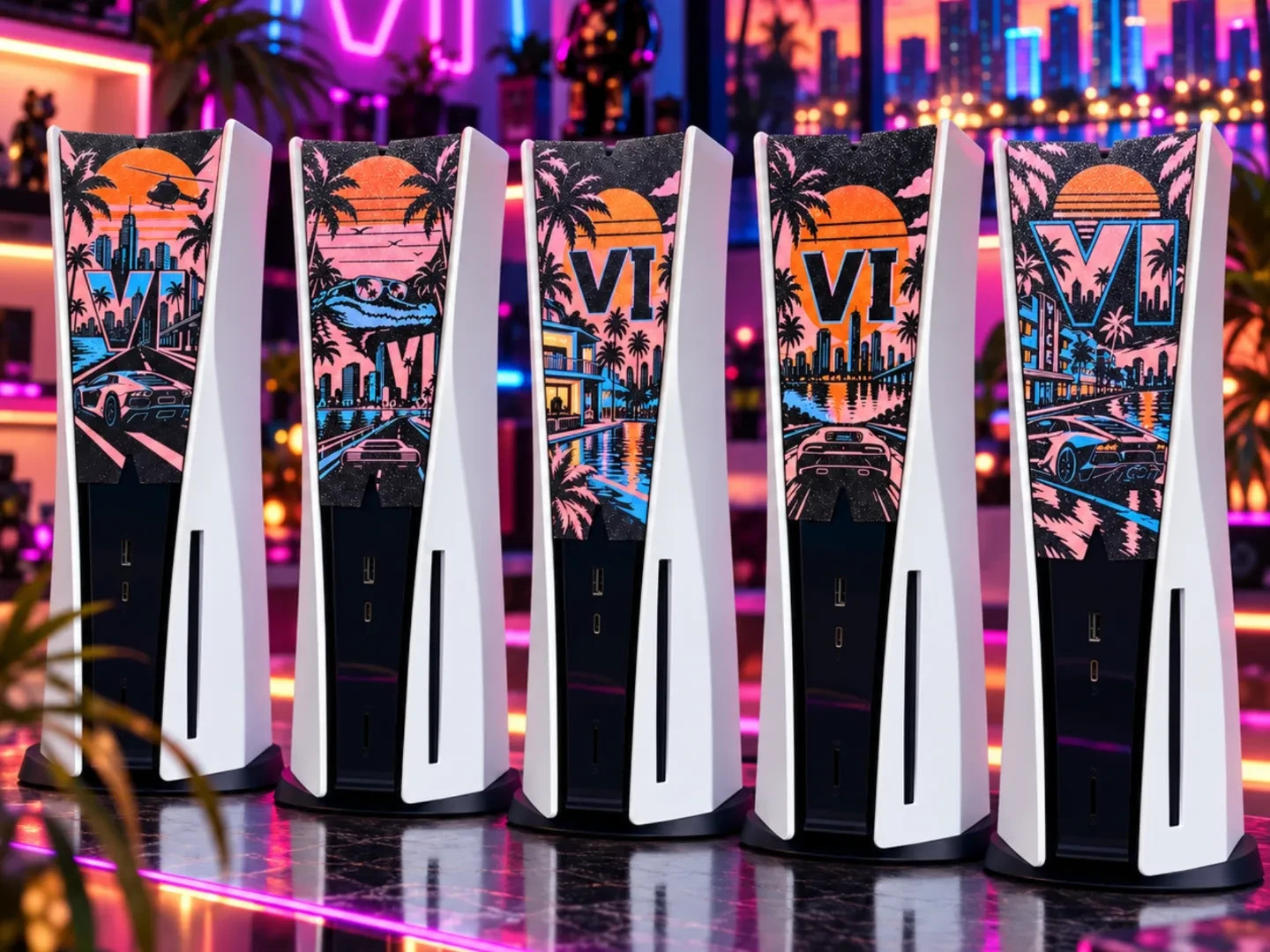 Cover Frontale PS5 Personalizzata Stile Miami Vice City – GTA VI PS5