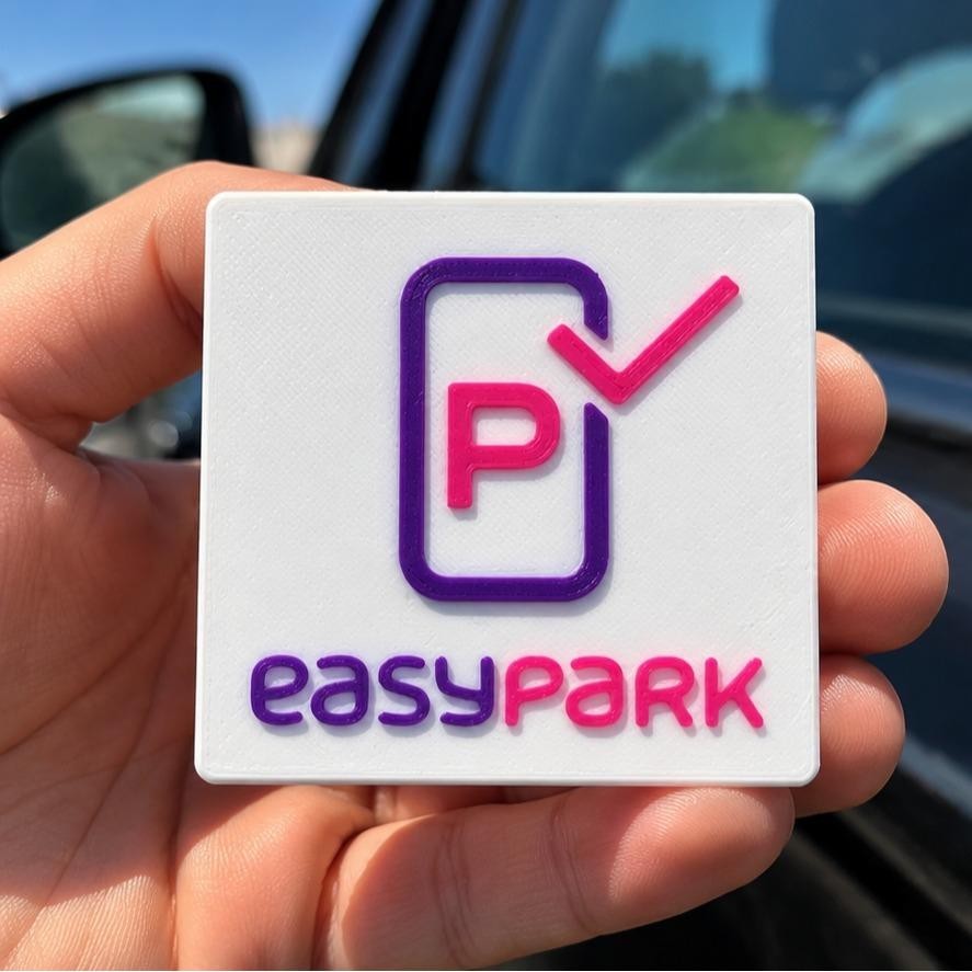 Cartello Parcheggio Sosta Effettuata con EasyPark – Stampa 3D per Auto, vista 2