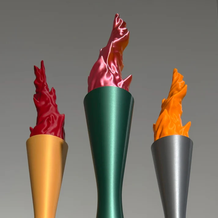 Torcia Olimpica Milano Cortina 2026 Replica 3D XXL da Collezione 104 cm, vista 4