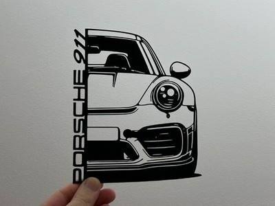 Porsche 911 Wall Art Stampa 3D Decorazione Garage Officina Auto Sportiva
