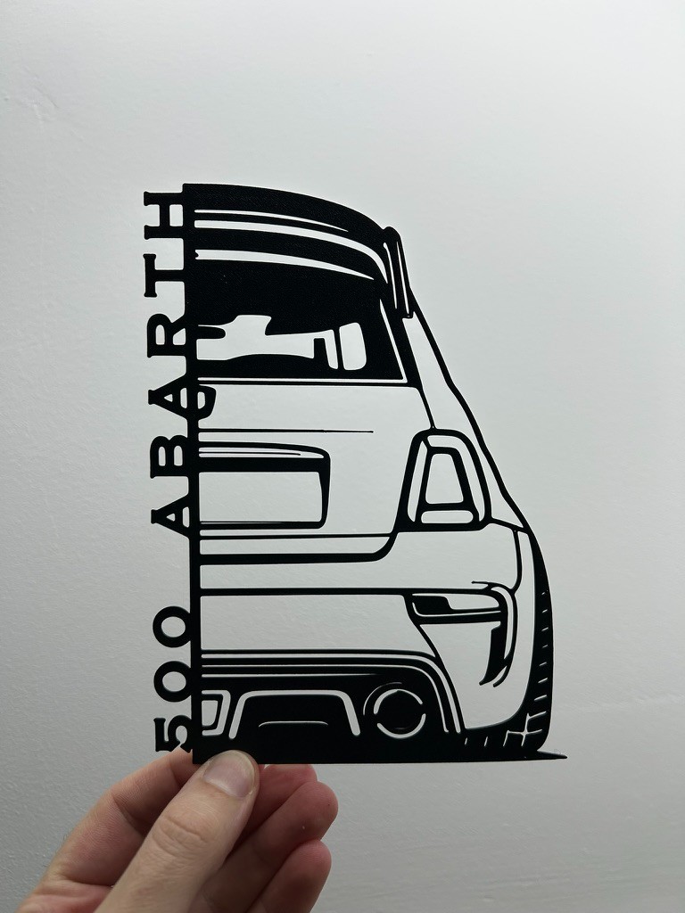 500 Abarth Wall Art Stampa 3D Decorazione Garage Officina Auto Sportiva