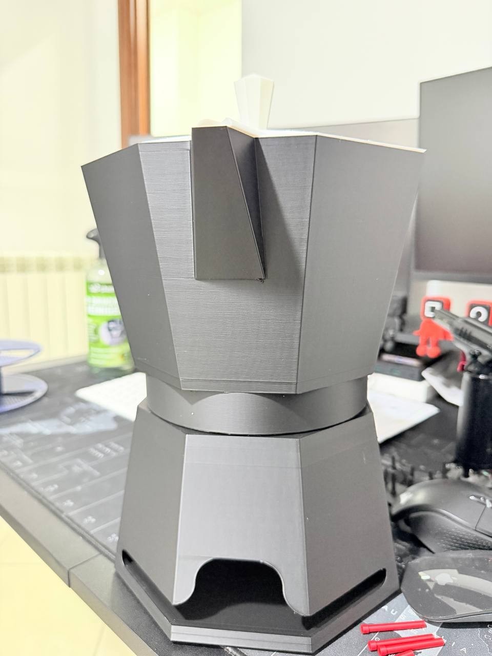 Caffettiera Porta Cialde – Organizzatore da Tavolo | Stile Moka Italiana | Stamp, vista 5