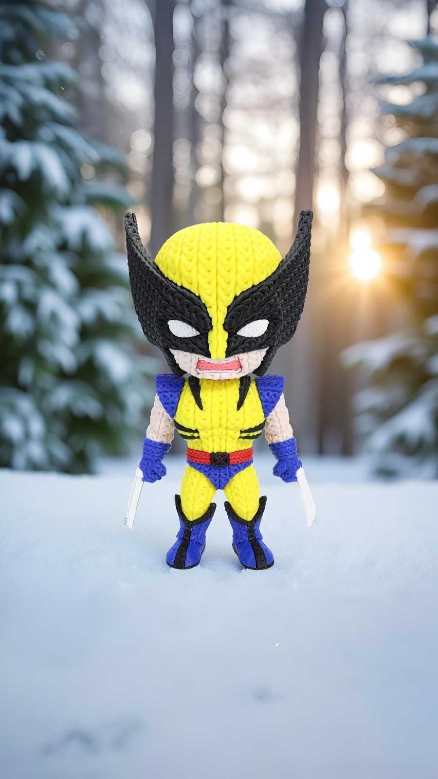 Wolverine Supereroe Stile Cartoon 20cm | Action Figure Decorativa | Wolverine, vista 3
