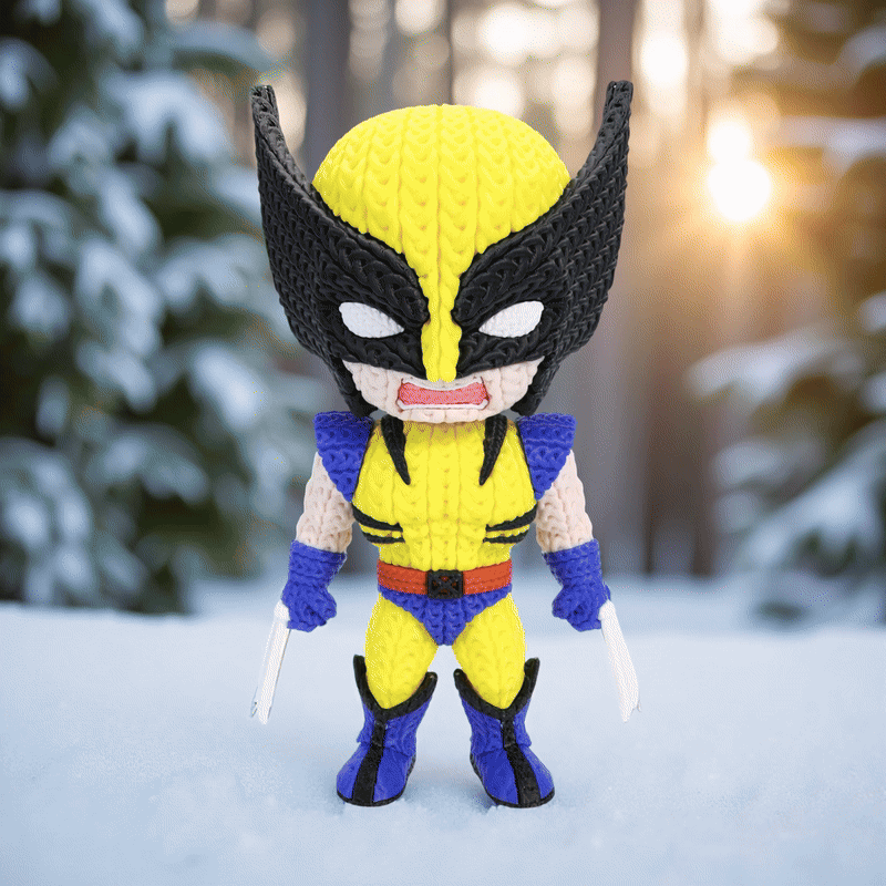 Wolverine Supereroe Stile Cartoon 20cm | Action Figure Decorativa | Wolverine, vista 2