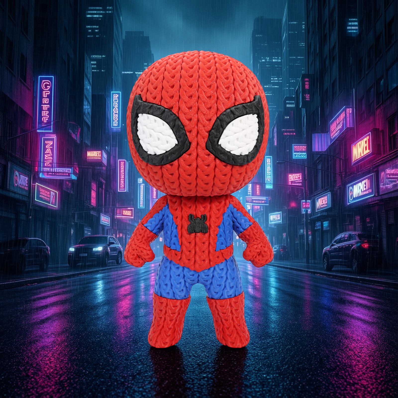 Spider-Man Supereroe Stile Cartoon 20cm | Action Figure Decorativa | Spider-Man, vista 2
