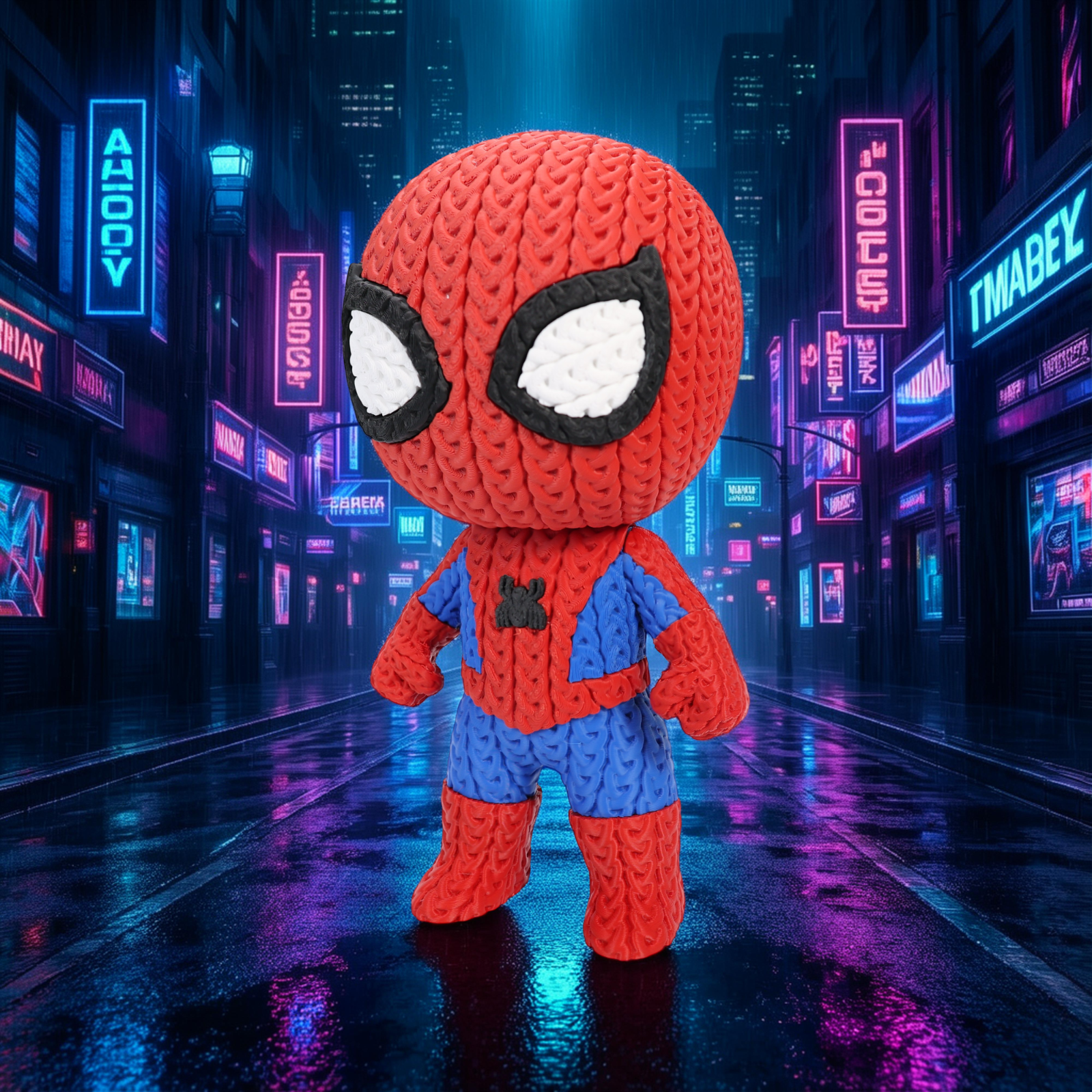 Spider-Man Supereroe Stile Cartoon 20cm | Action Figure Decorativa | Spider-Man, vista 3