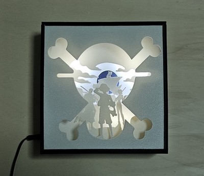 Lampada LED One Piece 3D Shadow Box | Luffy Zoro Nami | Idea Regalo
