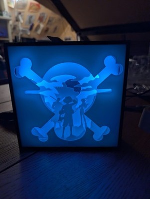 Lampada LED One Piece 3D Shadow Box | Luffy Zoro Nami | Idea Regalo, vista 5