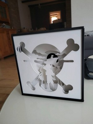 Lampada LED One Piece 3D Shadow Box | Luffy Zoro Nami | Idea Regalo, vista 6