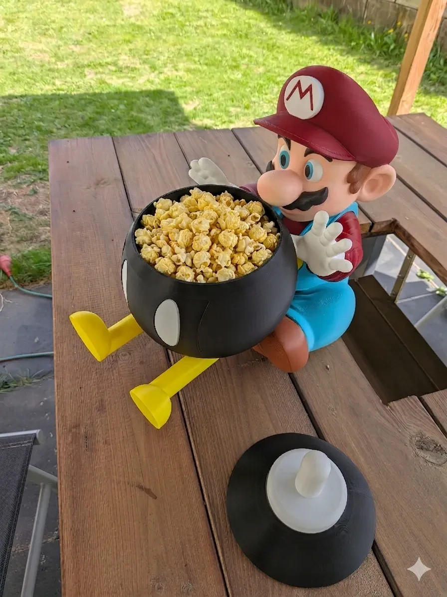 Super Mario porta popcorn - cestello popcorn 3D, vista 4