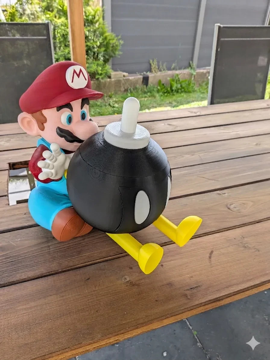 Super Mario porta popcorn - cestello popcorn 3D, vista 3