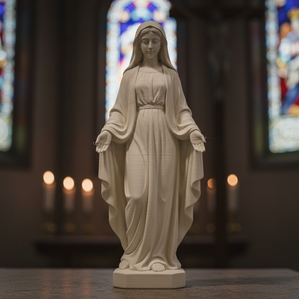 Statua Madonna 20cm Stampata in 3D | Vergine Maria Sacra | Decorazione Religiosa, vista 2