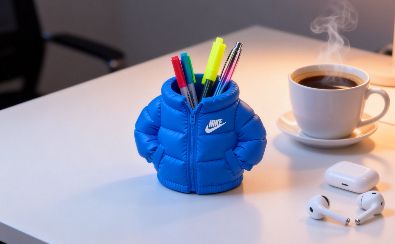 Portapenne Giubbotto Puff Stampato in 3D | Organizer Scrivania Originale | Nike, vista 5
