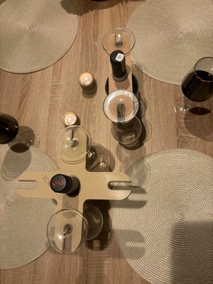 Portabottiglia Vino con Porta Bicchieri | Supporto 3D Elegante  | Vari Colori