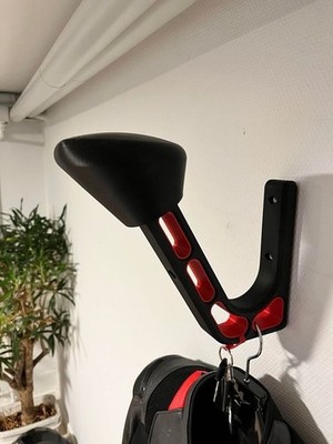 PORTA CASCO MOTO DA PARETE | APPENDI CASCO UNIVERSALE SUPPORTO A MURO, vista 2