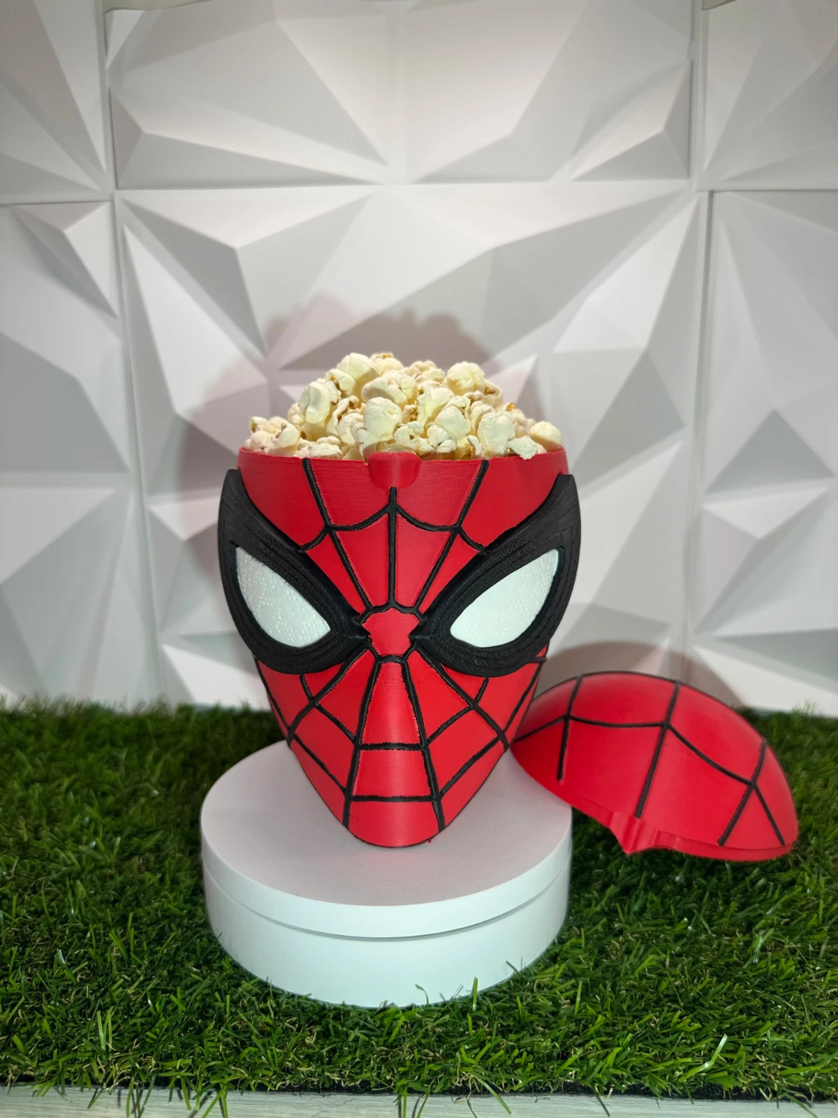 Porta PopCorn ispirato a SpiderMan, vista 2