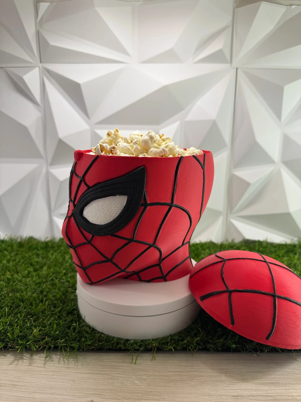 Porta PopCorn ispirato a SpiderMan, vista 3