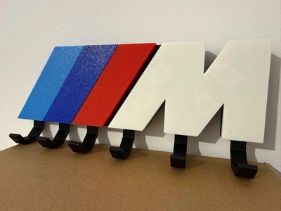 Portachiavi da Parete Stile BMW Performance 6 Ganci Stampato in 3D, vista 5