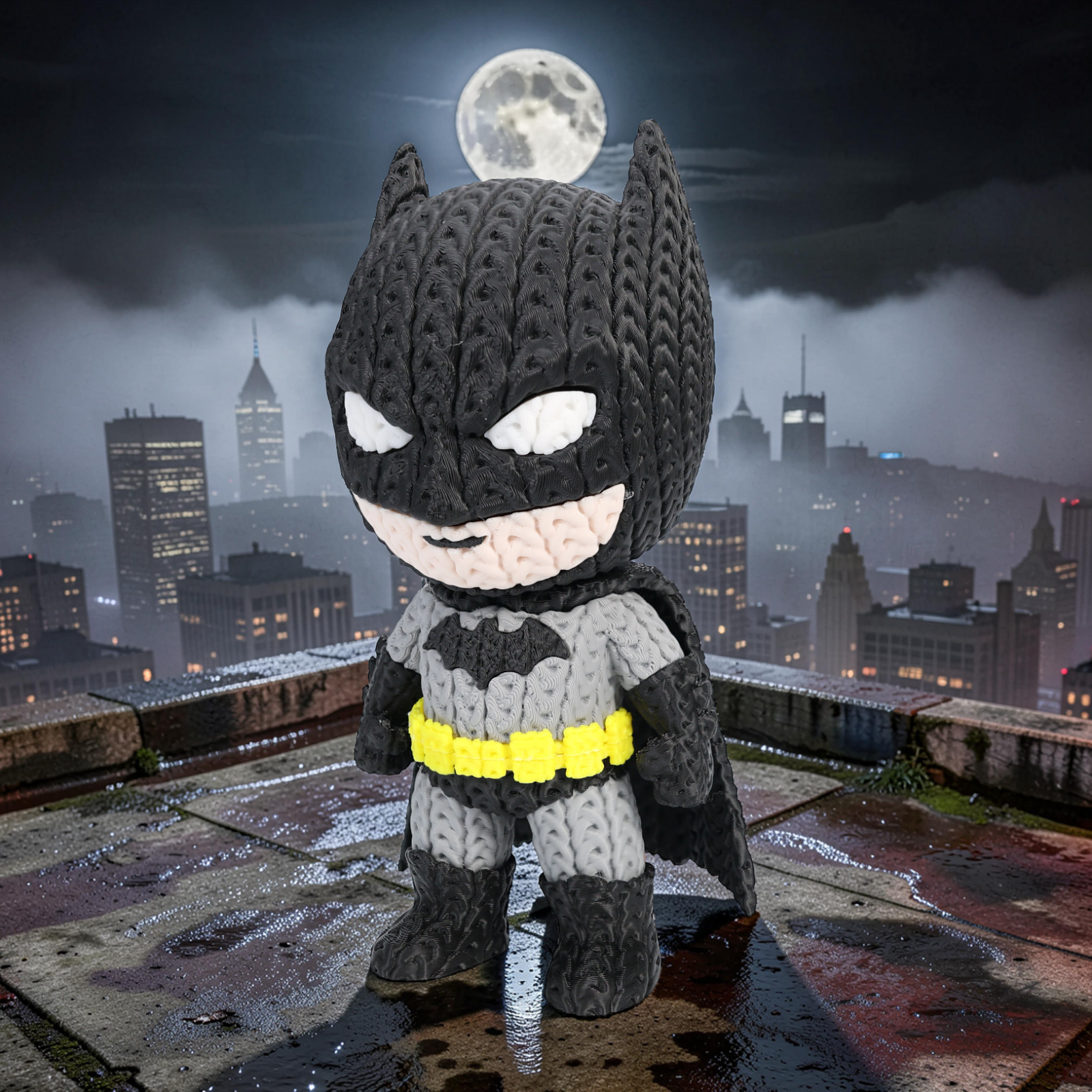 Statuetta Supereroe Stile Cartoon 20cm | Action Figure Decorativa | BatMan, vista 3