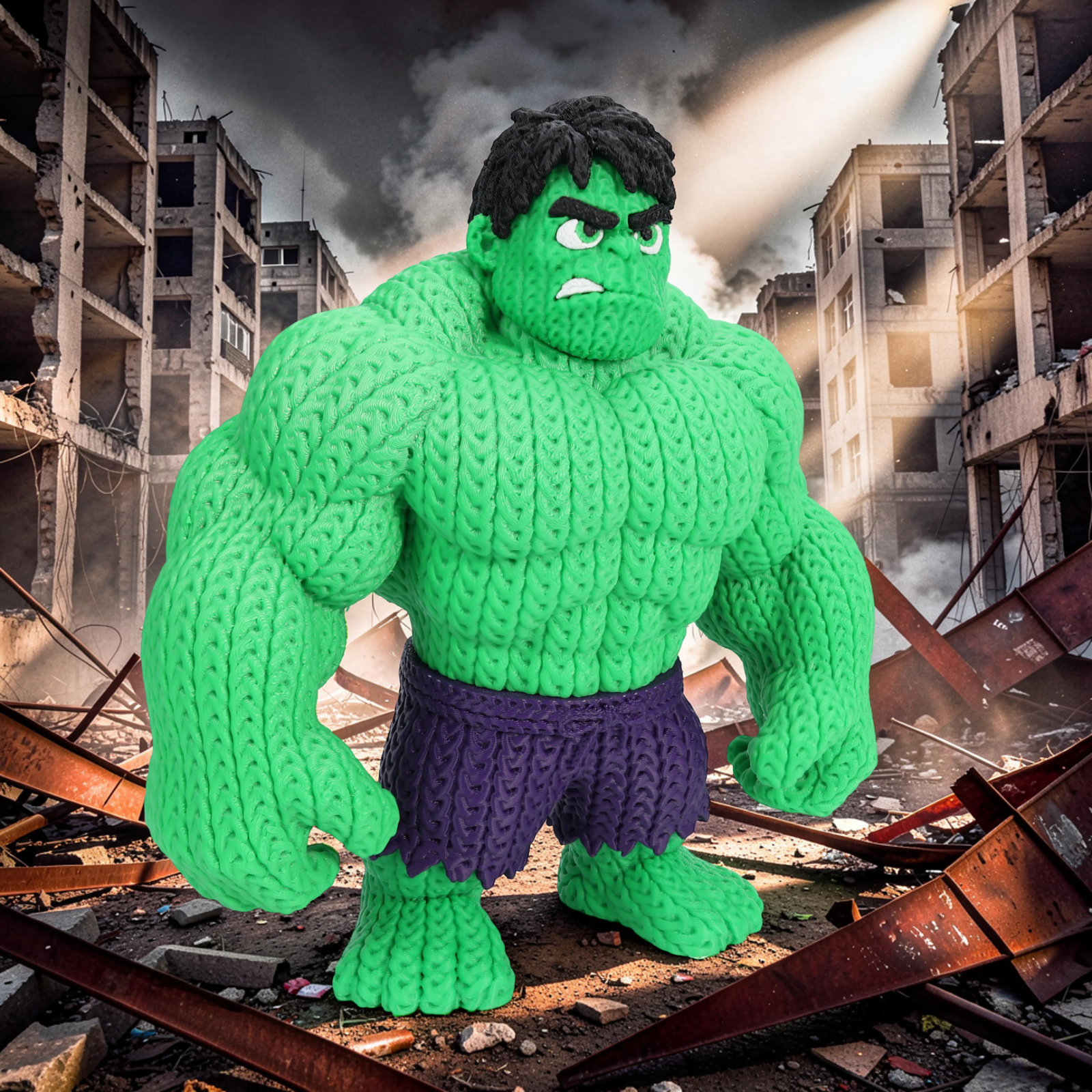 Statuetta Supereroe Stile Cartoon 20cm | Action Figure Decorativa | Hulk, vista 5
