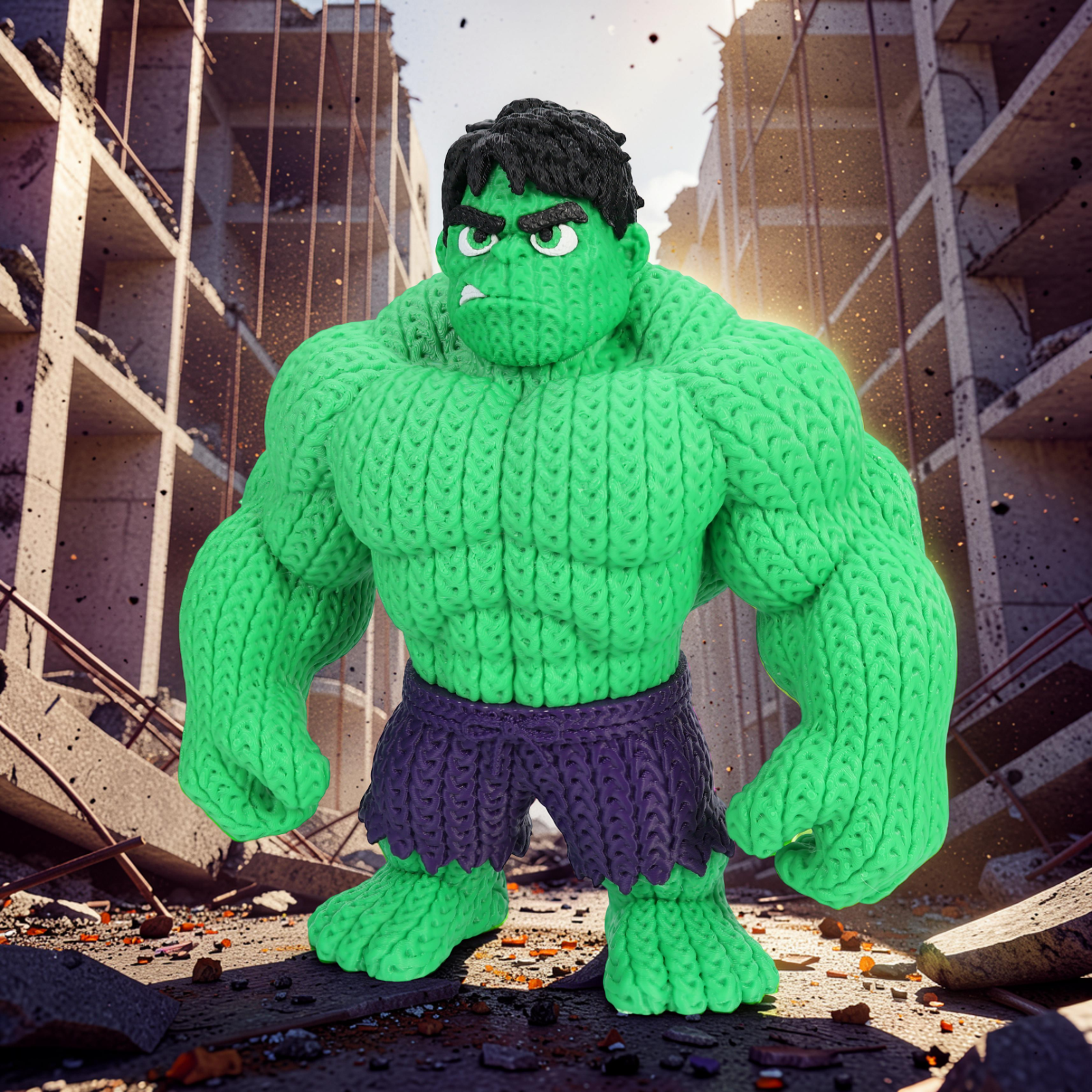 Statuetta Supereroe Stile Cartoon 20cm | Action Figure Decorativa | Hulk, vista 6