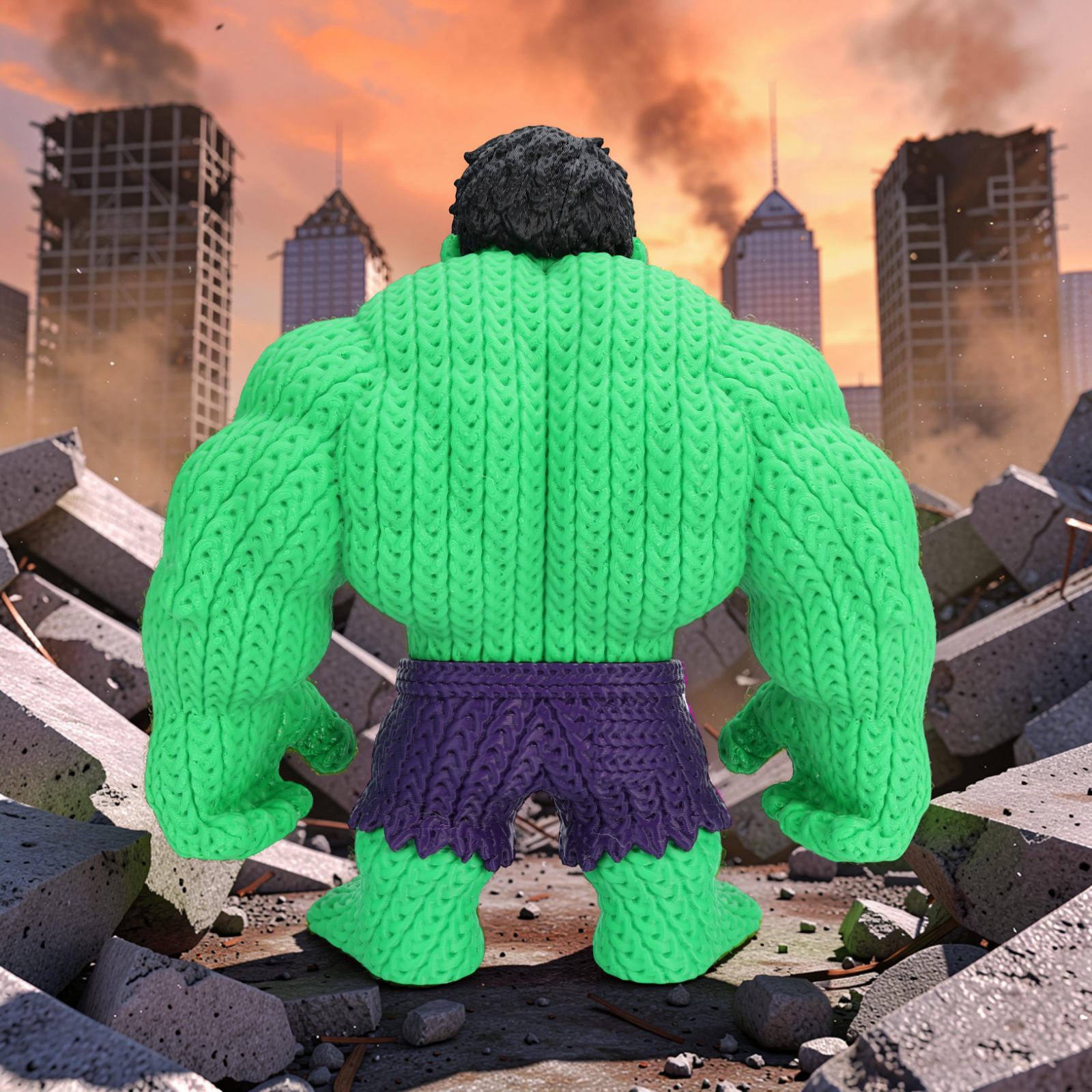 Statuetta Supereroe Stile Cartoon 20cm | Action Figure Decorativa | Hulk, vista 4