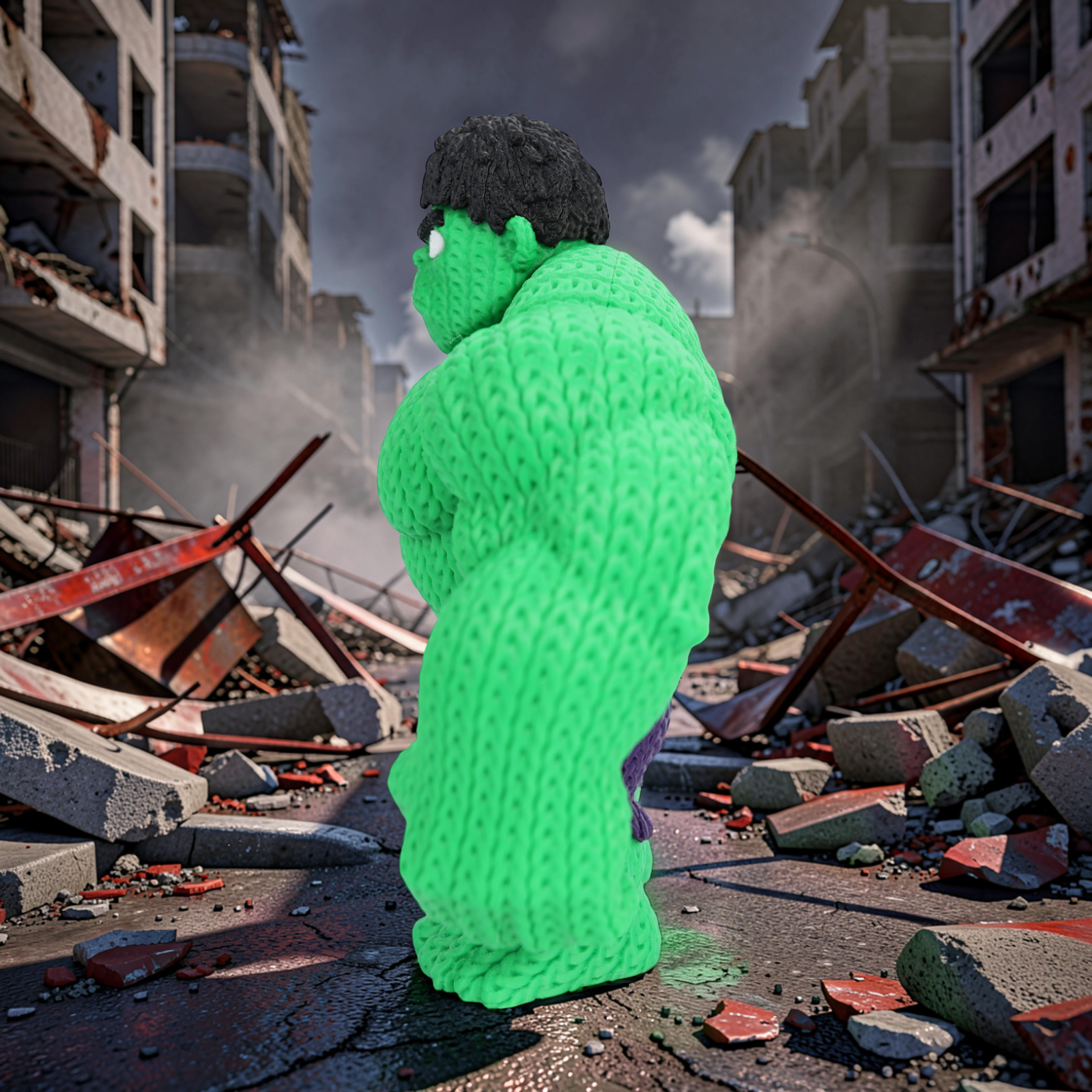 Statuetta Supereroe Stile Cartoon 20cm | Action Figure Decorativa | Hulk, vista 3