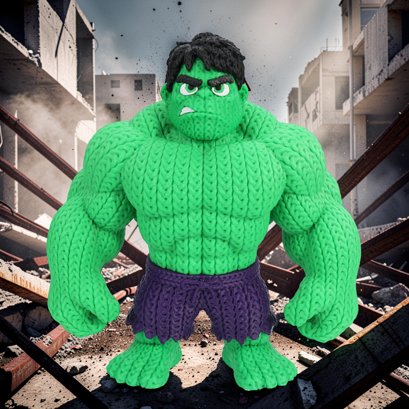 Statuetta Supereroe Stile Cartoon 20cm | Action Figure Decorativa | Hulk, vista 7